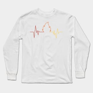 911, Hero, Firefighter Heartbeat Long Sleeve T-Shirt